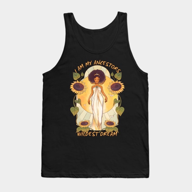 Black Girl Queen Sunflower Dream Tank Top by Hypnotic Highs